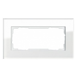 Рамка 2-я без перегородки Gira Esprit Белое стекло