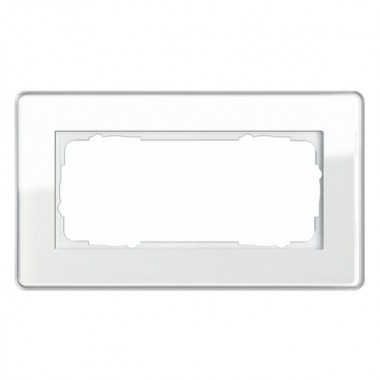Обзор Рамка 2-я без перегородки Gira Esprit Glass C Белое стекло