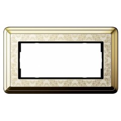 Рамка 2-я без перегородки Gira ClassiX Art Латунь/Кремовый