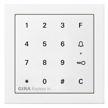 Обзор Цифровой кодовый замок Gira F100 глянцевый белый