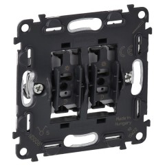 Выключатель двухклавишный безвинтовые зажимы 10а Legrand Life/Allure механизм