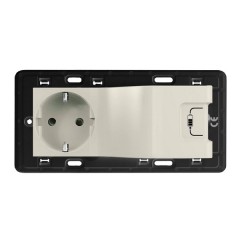 Комбинированная розетка: Силовая 220В/USB 1000мА с накладкой Legrand Life/Allure слоновый кость