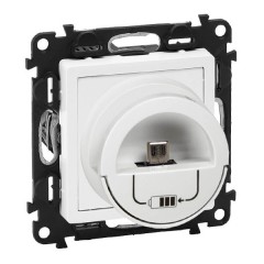Зарядная станция MicroUSB 240В/5В 2400мА с накладкой Legrand Life белый