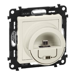 Зарядная станция MicroUSB 240В/5В 2400мА с накладкой Legrand Life слоновая кость