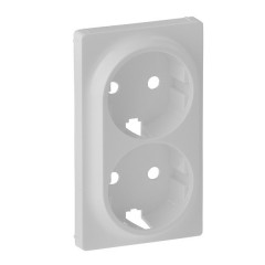 Valena LIFE.Лицевая панель для двойной силовой розетки 2х2К+З.Белая