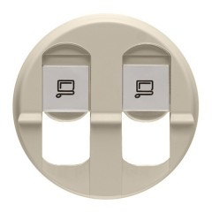 Накладка компьютерной розетки 2хRJ45 Legrand Celiane слоновая кость