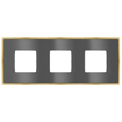 Рамка 3-ная Fede Belle Epoque Metal, graphite+bright gold