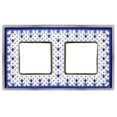 Рамка 2-ная Fede Belle Epoque Porcelain, blue lys-bright chrome