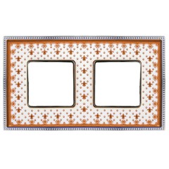 Рамка 2-ная Fede Belle Epoque Porcelain, brown lys-bright chrome