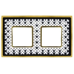 Рамка 2-ная Fede Belle Epoque Porcelain, black lys-bright gold