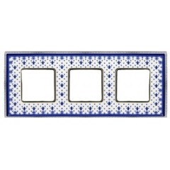 Рамка 3-ная Fede Belle Epoque Porcelain, blue lys-bright chrome