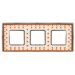 Рамка 3-ная Fede Belle Epoque Porcelain, brown lys-bright chrome
