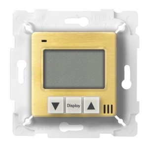 Обзор Терморегулятор цифровой 16A с LCD монитором комнатный Fede, Bright Gold/белый