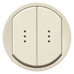 Накладка выключателя двухклавишного с подсветкой IP44 Legrand Celiane Слоновая кость