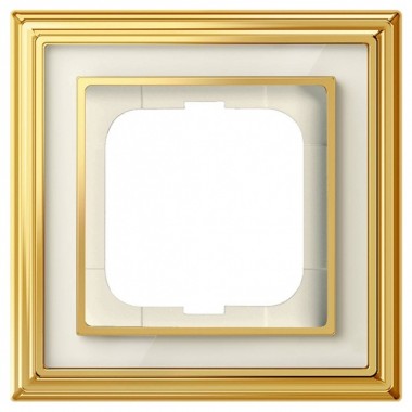 Обзор Рамка 1-постовая АВВ Династия, Латунь полированная/белое стекло (1721-838-500)