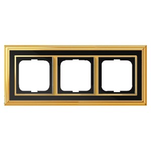 Отзывы Рамка 3-постовая АВВ Династия, Латунь полированная/черное стекло (1723-835-500)
