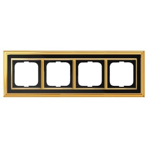 Отзывы Рамка 4-постовая АВВ Династия, Латунь полированная/черное стекло (1724-835-500)