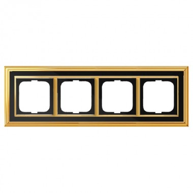 Отзывы Рамка 4-постовая АВВ Династия, Латунь полированная/черное стекло (1724-835-500)