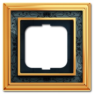 Рамка 1-постовая АВВ Династия, Латунь полированная/черная роспись (1721-833-500)
