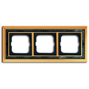 Рамка 3-постовая АВВ Династия, Латунь полированная/черная роспись (1723-833-500)
