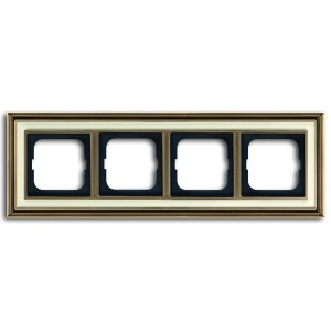 Отзывы Рамка 4-постовая АВВ Династия, Латунь античная/белое стекло (1724-848-500)