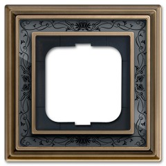 Рамка 1-постовая АВВ Династия, Латунь античная/черная роспись (1721-843-500)