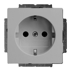 Розетка Schuko без шторок 16А 250В ABB Pure Сталь (20 EUC-866-500)