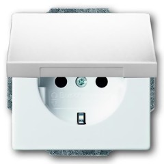 Розетка электрическая 250В с крышкой, ABB solo/future,davos/альпийский белый (20 EUK-84-500)
