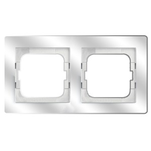 Рамка 2-постовая ABB Axcent, белое стекло (1722-280)