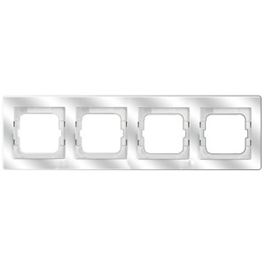 Обзор Рамка 4-постовая ABB Axcent, белое стекло (1724-280)