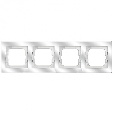 Обзор Рамка 4-постовая ABB Axcent, белое стекло (1724-280)