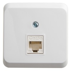 Розетка компьютерная RJ45 кат.5E Этюд белая [уп 17 шт]