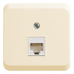 Розетка компьютерная RJ45 кат.5E Этюд кремовый [уп 17 шт]