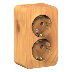 Розетка 2-ая с заземлением без шторок Blanca Schneider Electric 16А 250В ясень изол.пластина