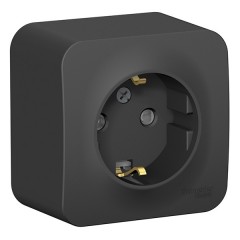 Розетка с заземлением со шторками Blanca Schneider Electric 16А 250В антрацит изол.пластина