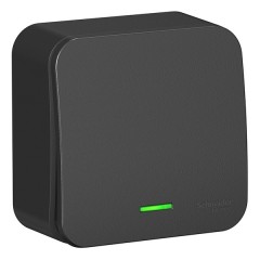 Выключатель 1-клавишный с подсветкой Blanca Schneider Electric 10А 250В антрацит из.пластина