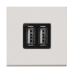 USB зарядное устройство 2 модуля 2х750мА / 1х1500мА ABB Zenit,альпийский белый (N2285 BL)
