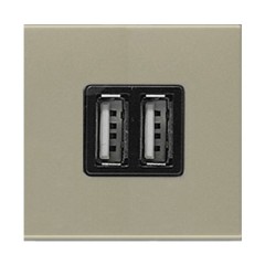 USB зарядное устройство 2 модуля 2х750мА / 1х1500мА ABB Zenit,шампань (N2285 CV)