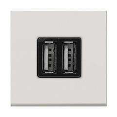 USB зарядное устройство 2 модуля 2х750мА / 1х1500мА ABB Zenit,серебристый (N2285 PL)