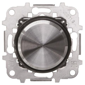 Светорегулятор для LED поворотный 2 - 100 Вт  АВВ SKY Moon, кольцо черное стекло (8660.2 CN)