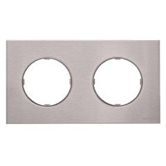 Рамка 2 поста   АВВ SKY Moon, нержавеющая сталь (8672 OX)