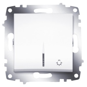Обзор Кнопочный выключатель с подсветкой ABB Cosmo белый