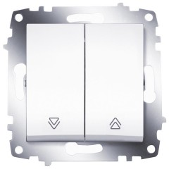 Выключатель двухклавишный для управления жалюзи ABB Cosmo белый