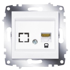 Розетка компьютерная RJ45 кат. 6 + гнездо ABB Cosmo белая