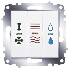 Выключатель кондиционера трехклавишный ABB Cosmo белый