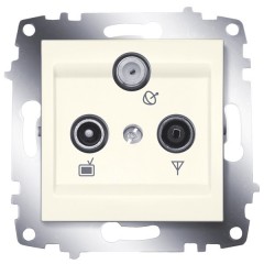 Розетка телевизионная оконечная TV-FM-SAT ABB Cosmo кремовая