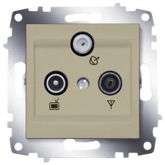 Розетка телевизионная оконечная TV-FM-SAT ABB Cosmo титаниум