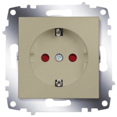 Розетка с заземлением с защитными шторками ABB Cosmo титаниум