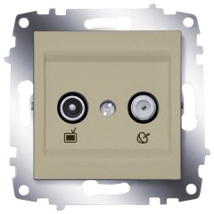 Розетка оконечная TV + Спутник ABB Cosmo титаниум