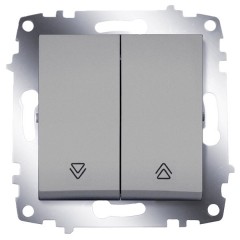 Выключатель двухклавишный для управления жалюзи ABB Cosmo алюминий